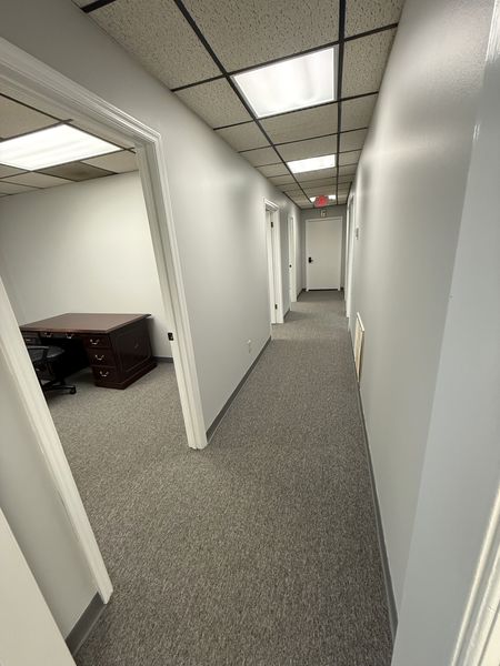 Office corridor with private office doors